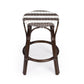 24" Dark Brown and White Rattan Backless Counter Height Bar Chair