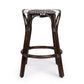 24" Dark Brown and White Rattan Backless Counter Height Bar Chair