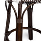 24" Dark Brown and White Rattan Backless Counter Height Bar Chair