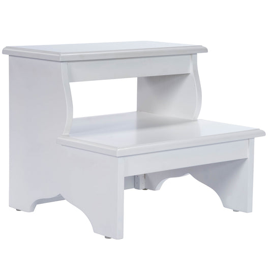 15" White Manufactured Wood Backless Bar Chair