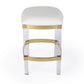 24" White And Clear Acrylic Backless Counter Height Bar Chair