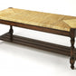 48" Natural and Brown Distressed Wicker Bench