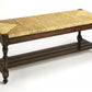 48" Natural and Brown Distressed Wicker Bench