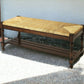 48" Natural and Brown Distressed Wicker Bench