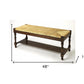 48" Natural and Brown Distressed Wicker Bench