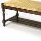 48" Natural and Brown Distressed Wicker Bench