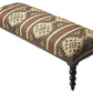 48" Brown Upholstered Wool Southwest Distressed Bench