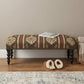 48" Brown Upholstered Wool Southwest Distressed Bench