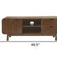 50" Brown Solid Wood Enclosed and Open Storage TV Stand