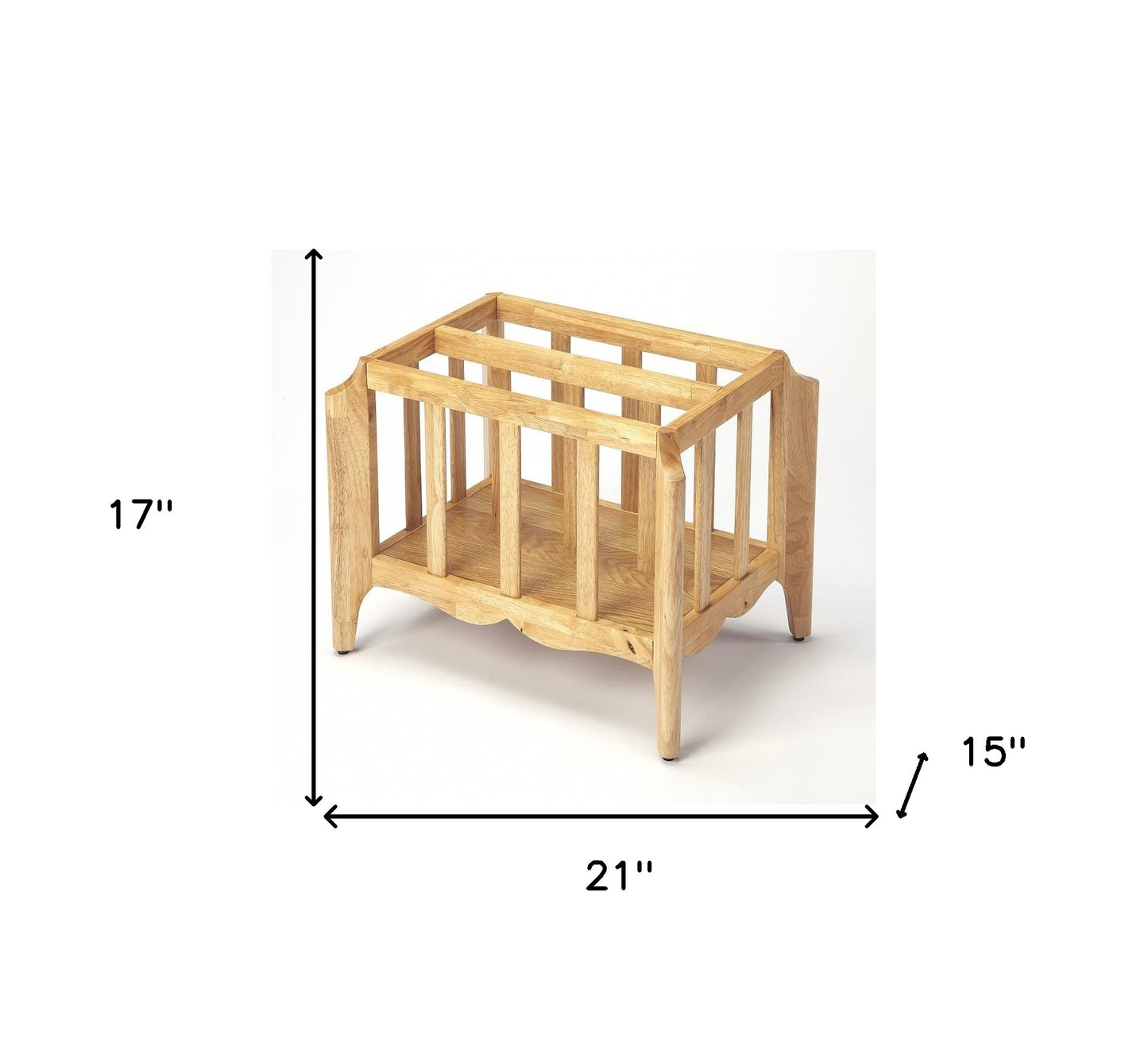 21" Natural Wood Magazine Basket