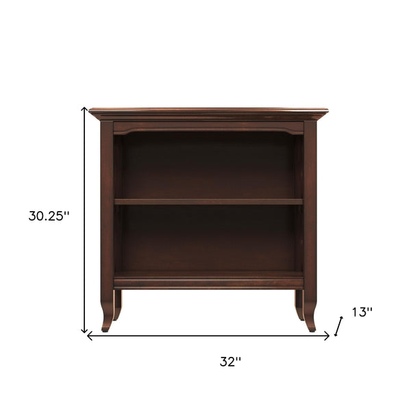 30 Brown Wood Two Tier Bookcase