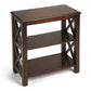 25" Dark Brown Two Tier Standard Bookcase