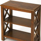 25" Brown Two Tier Standard Bookcase