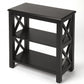 25" Black Two Tier Standard Bookcase