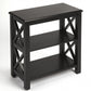 25" Black Two Tier Standard Bookcase