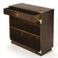 28" Dark Brown Two Tier Standard Bookcase With One Drawer