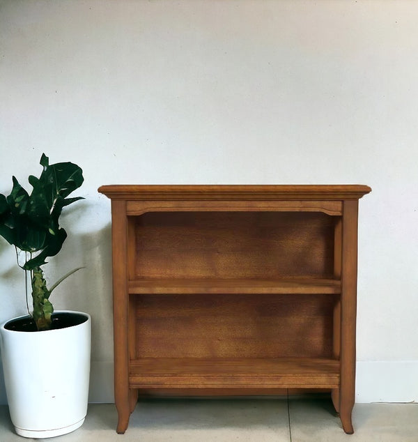 30 Brown Wood Two Tier Bookcase