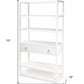 70" White Five Tier Standard Bookcase With One Drawer