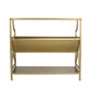 32" Gold Iron Two Tier Standard Bookcase