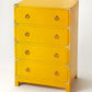 24" Yellow Solid Wood Four Drawer Dresser