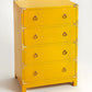 24" Yellow Solid Wood Four Drawer Dresser