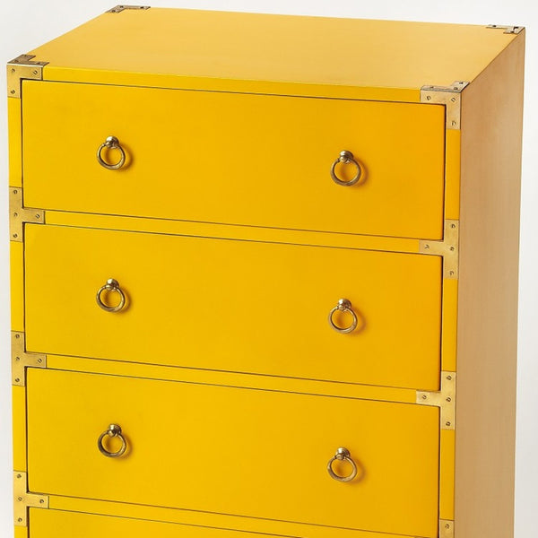 24 Yellow Solid Wood Four Drawer Dresser