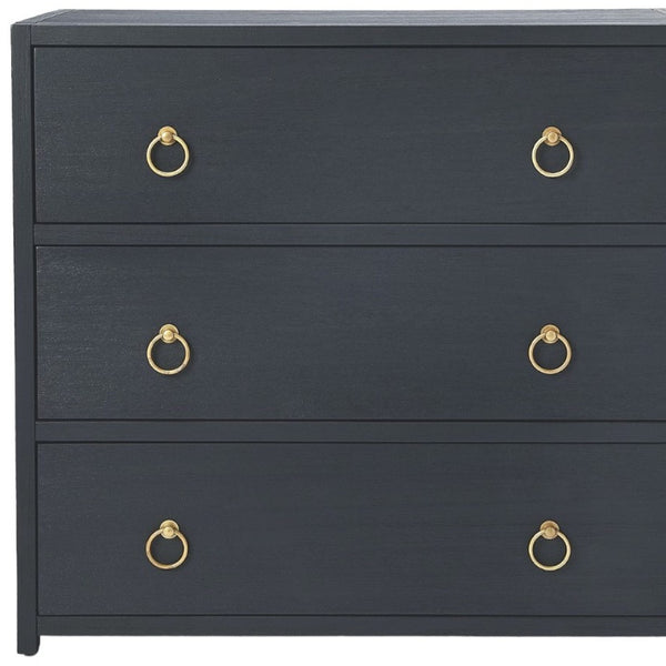 34 Navy Blue Three Drawer Standard Chest