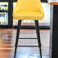 30" Yellow And Black Steel Low Back Bar Height Bar Chair