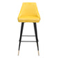 30" Yellow And Black Steel Low Back Bar Height Bar Chair