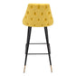 30" Yellow And Black Steel Low Back Bar Height Bar Chair