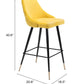 30" Yellow And Black Steel Low Back Bar Height Bar Chair