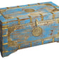 Traditional Hand Painted Brass Inlay Storage Trunk