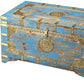 Traditional Hand Painted Brass Inlay Storage Trunk