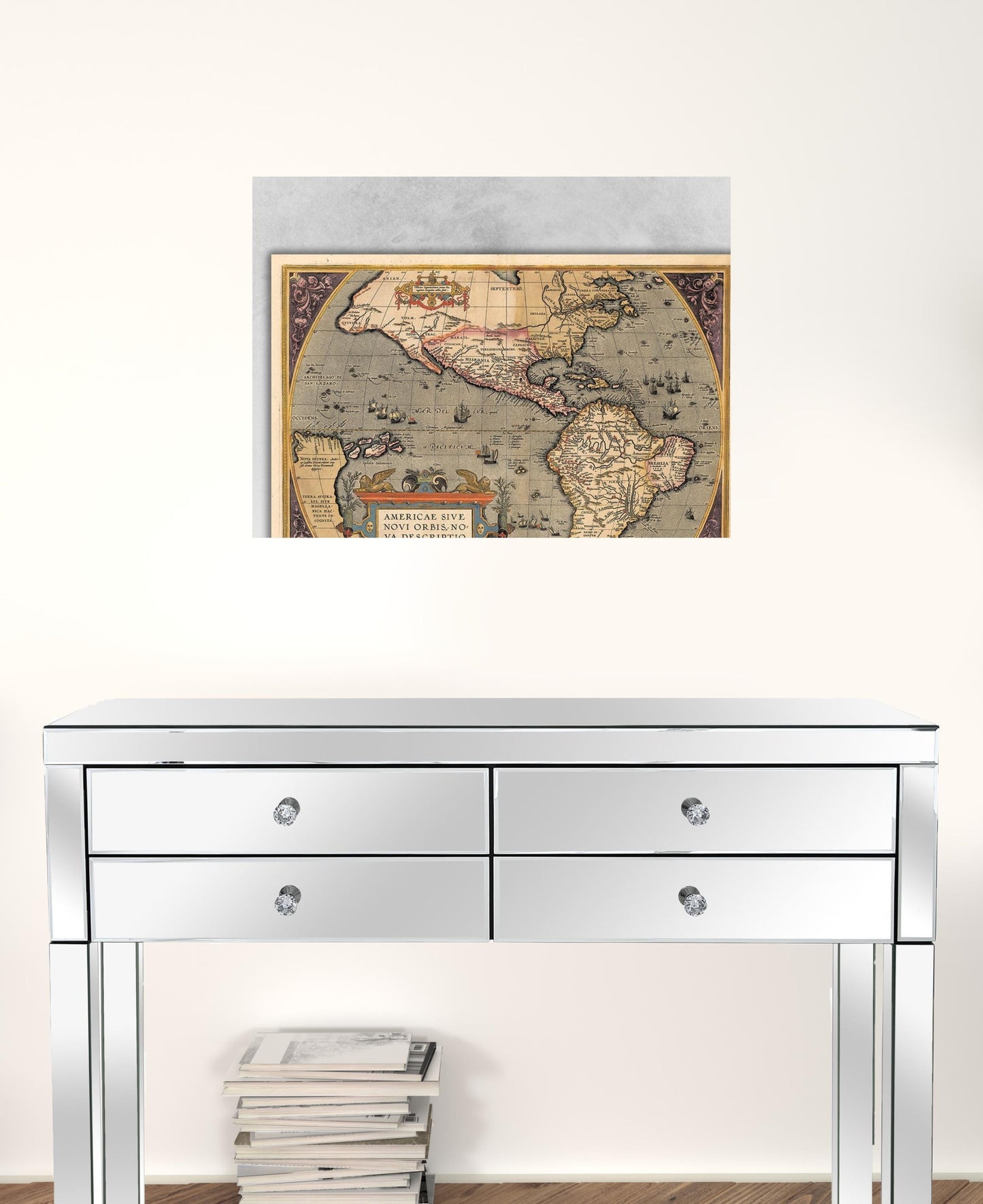 Vintage 1598 Map Of The Americas Unframed Print Wall Art