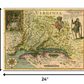 20" X 28" Map Of Virginia C1627 Vintage  Poster Wall Art