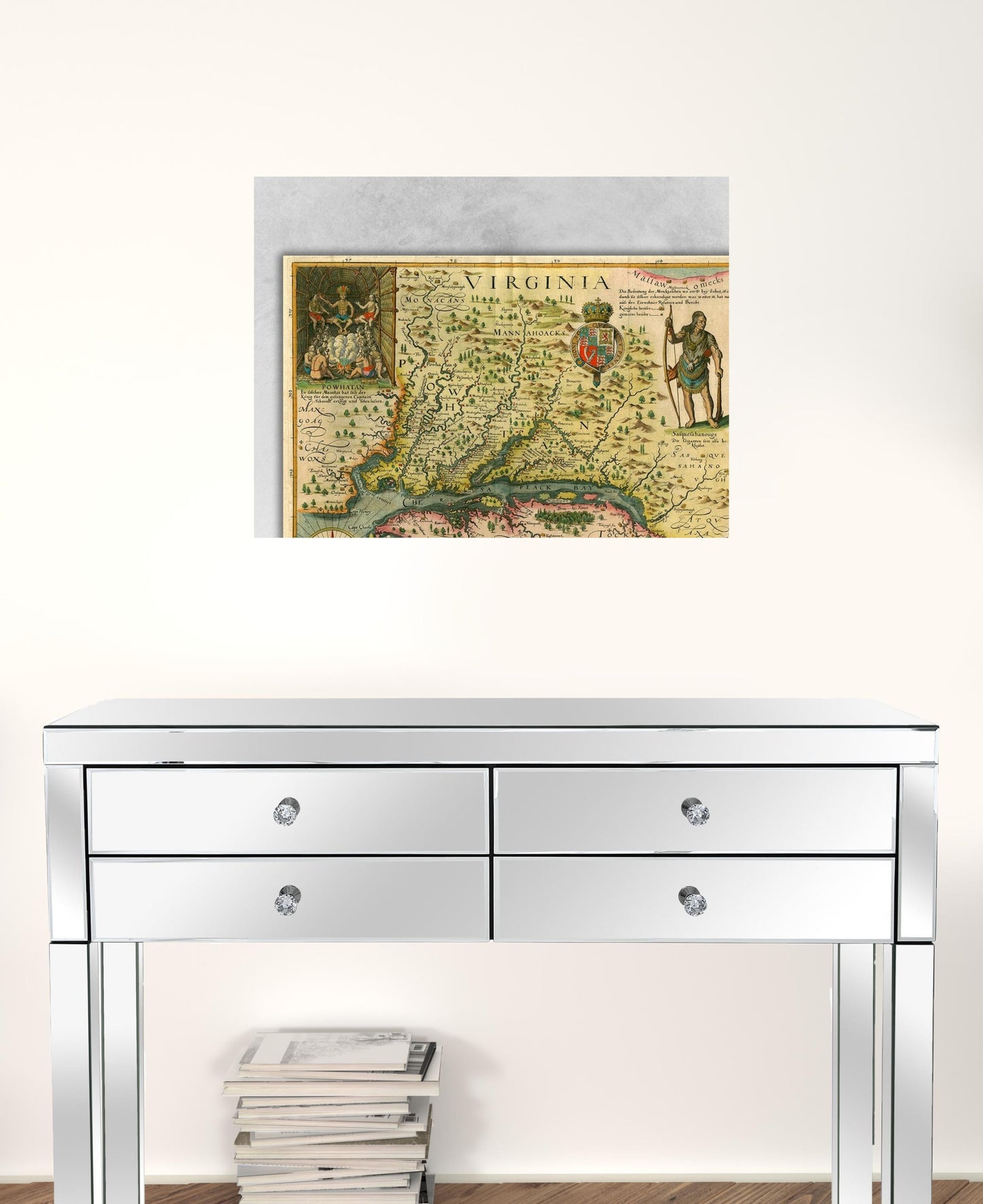 20" X 28" Map Of Virginia C1627 Vintage  Poster Wall Art