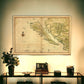 20" X 30" California As An Island C1650 Vintage Map Wall Art