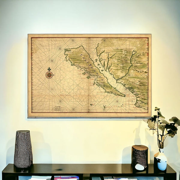 20 X 30 California As An Island C1650 Vintage Map Wall Art