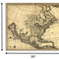 24" X 28" Map Of North America C1685 Vintage  Poster Wall Art