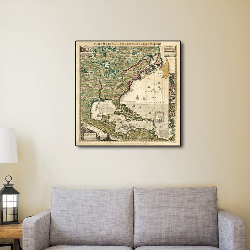 Vintage 1771 Map Of North America Unframed Print Wall Art