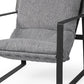 Stone Gray And Black Metal Sling Chair