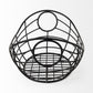 22" Black Metal Oval Storage Basket