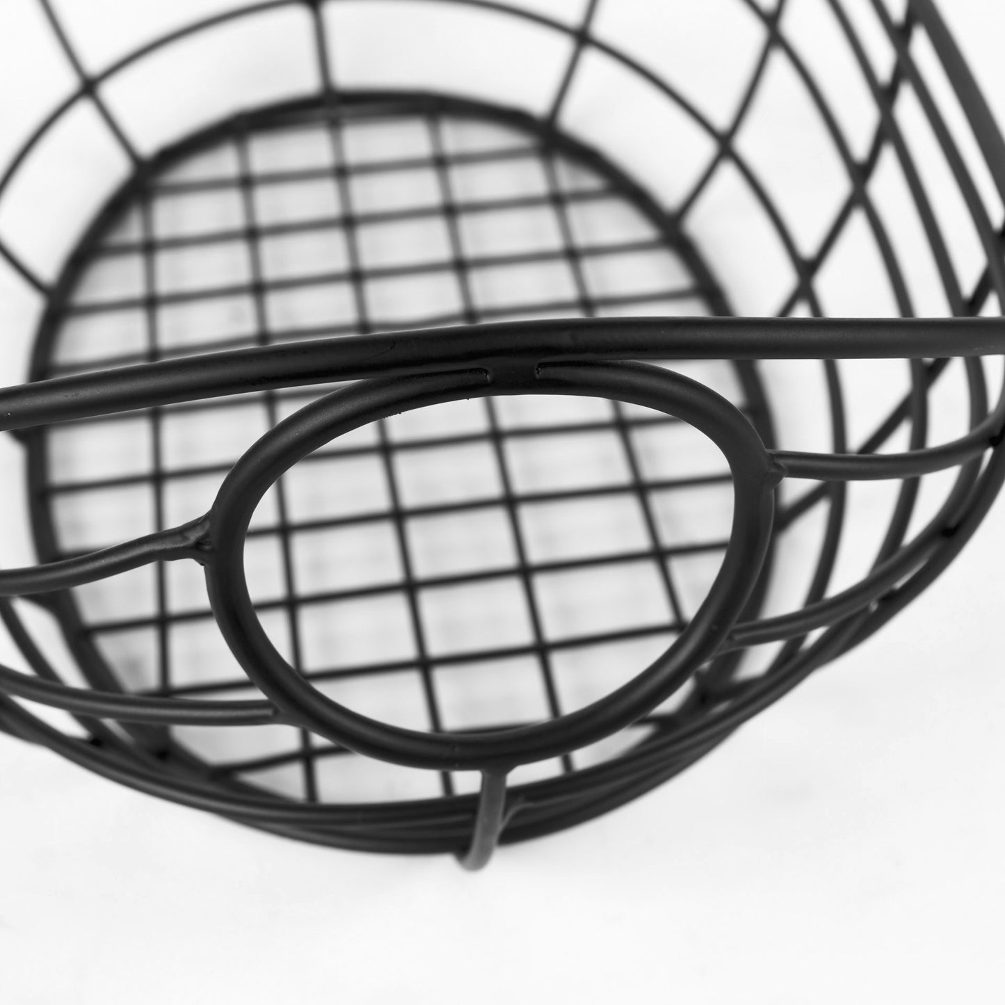 22" Black Metal Oval Storage Basket