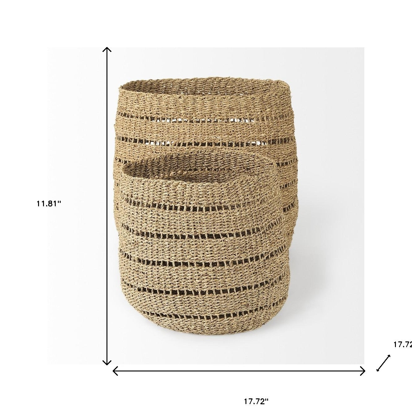 Set Of Two Woven Wicker  Storage Baskets