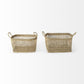 Set Of Two Brown Wicker Storage Baskets