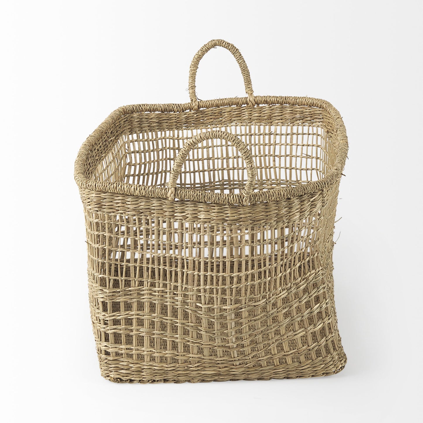 Set Of Two Brown Wicker Storage Baskets