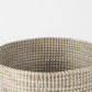 Set Of Three Beige And White Storage Baskets