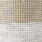 Set Of Three Beige And White Storage Baskets