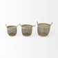 Set Of Three Light Brown Storage Baskets