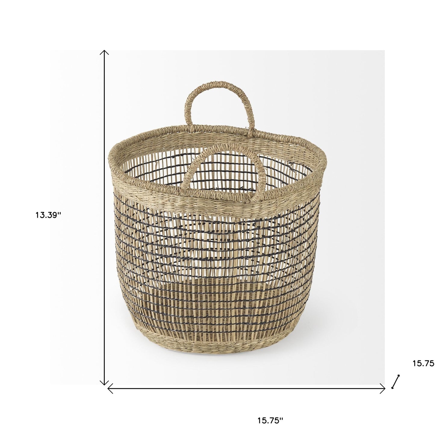 Set Of Three Light Brown Storage Baskets